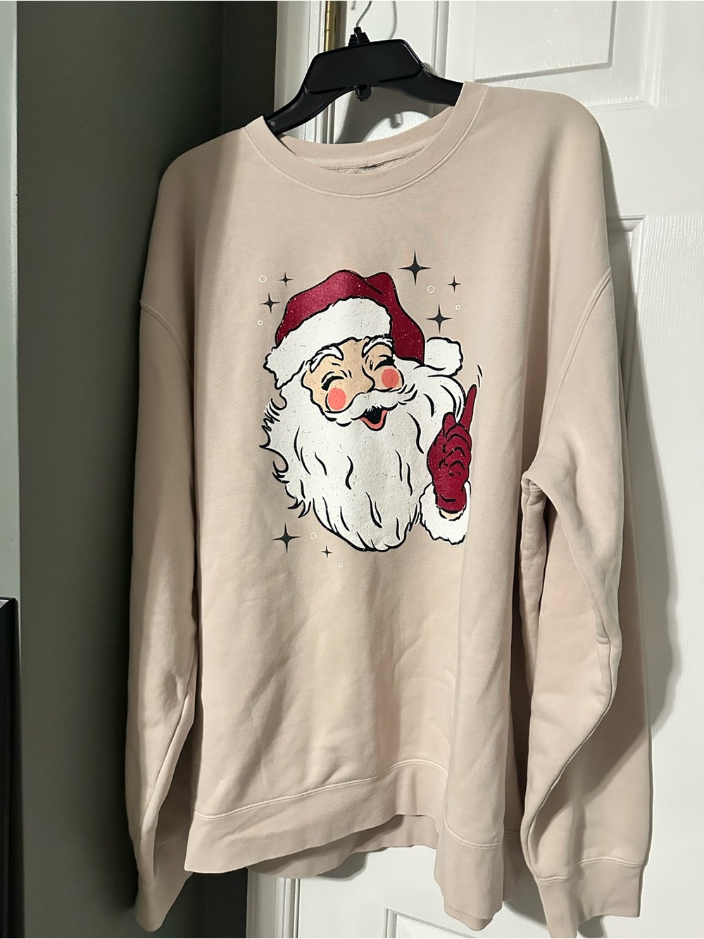 Living fully Xmas Holiday Crewneck Sweatshirt with Santa Graphic
